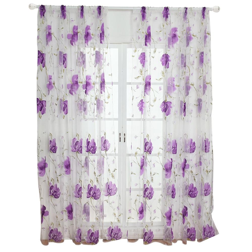 Curtains Tulle Window Vintage Embroidery Voile Scarf Transparent Window Panels Purple
Curtains Tulle Window Vintage Embroidery Voile Scarf Transparent Window Panels Purple