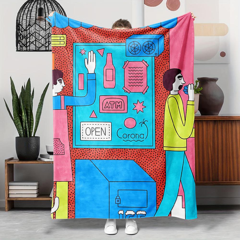 Retro Pop Art Flannel Throw Blanket – Vibrant Wall Sign Design, Soft Cozy Fleece for Couch, Bed, Office & Travel 75x90cm
Retro Pop Art Flannel Throw Blanket – Vibrant Wall Sign Design, Soft Cozy Fleece for Couch, Bed, Office & Travel 75x90cm