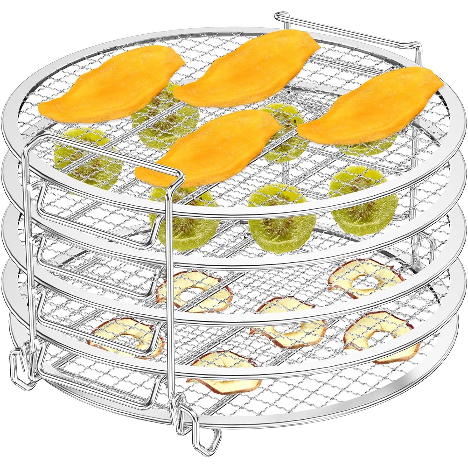 Air Fryer Rack Compatible with Ninja Foodi 8Qt Stainless Steel 8.5inch Dehydrator Stand 5 Layers Stackable Dehydrating Rack Grill for Air Fryer Oven
Air Fryer Rack Compatible with Ninja Foodi 8Qt Stainless Steel 8.5inch Dehydrator Stand 5 Layers Stackable Dehydrating Rack Grill for Air Fryer Oven