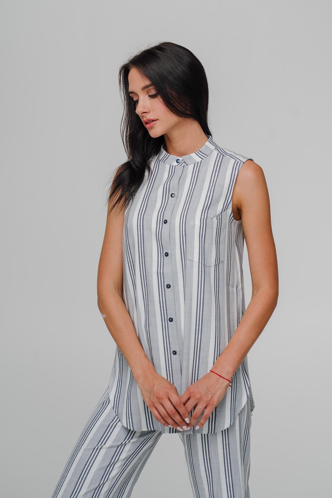 Вільна сорочка без рукавів у смужку 40 сірий/білий
Вільна сорочка без рукавів у смужку 40 сірий/білий
