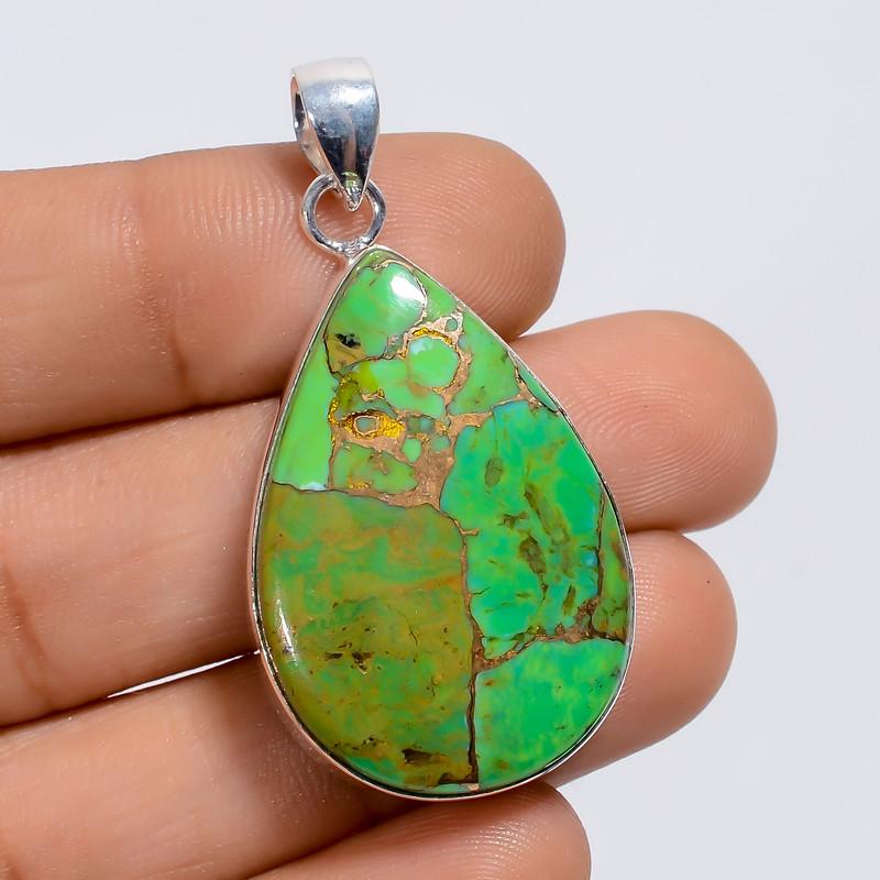 Outstanding Top Grade Qualite 100% Natural Green Copper Turquoise Pear Shape Ethnic Handmade Jewelry 925 Steling Silver Pendant 1.6 WSJ5033 1.6
Outstanding Top Grade Qualite 100% Natural Green Copper Turquoise Pear Shape Ethnic Handmade Jewelry 925 Steling Silver Pendant 1.6 WSJ5033 1.6