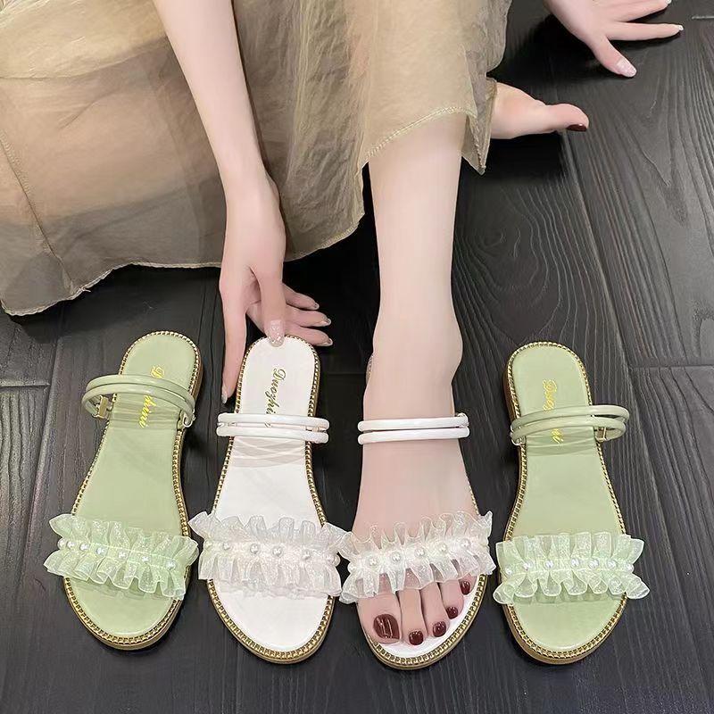 New Summer Elegant Pearl Casual Thick-soled Slippers Fashionable and Comfortable Round Toe Outside Beach Sandals for Women 35 зелений
New Summer Elegant Pearl Casual Thick-soled Slippers Fashionable and Comfortable Round Toe Outside Beach Sandals for Women 35 зелений