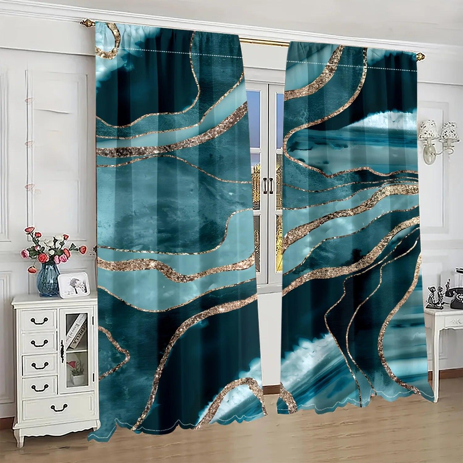 Marble Textured Luxury Curtains 2 Panel For Bedroom Living Room Kitchen Window Blinds Rod Pocket W50xH130(CM)x2PCS-Rod pocket
Marble Textured Luxury Curtains 2 Panel For Bedroom Living Room Kitchen Window Blinds Rod Pocket W50xH130(CM)x2PCS-Rod pocket