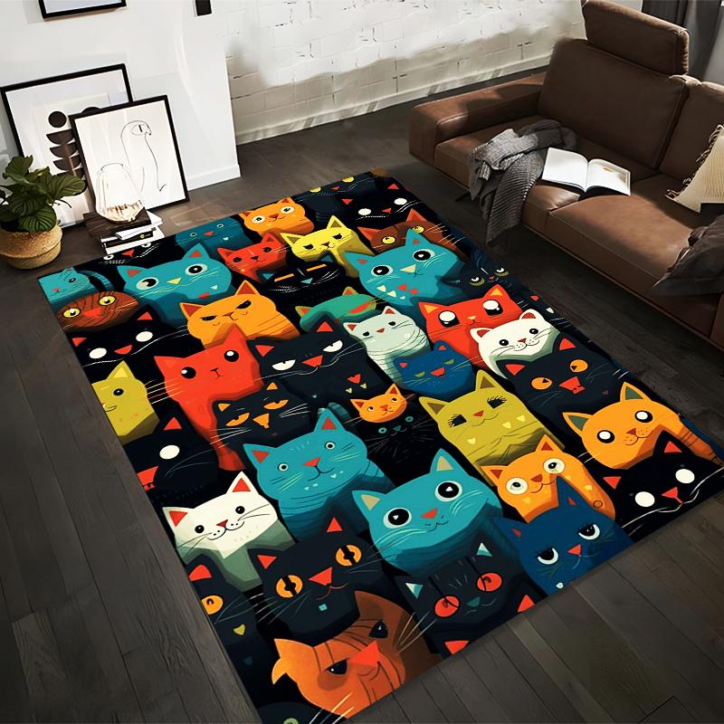 Colorful Cartoon Cat Pattern Art Carpet - Whimsical Feline Design with Vibrant Colors Suitable for use as an anti-slip for room and bedroom sofas 40x60cm( 15x23in )
Colorful Cartoon Cat Pattern Art Carpet - Whimsical Feline Design with Vibrant Colors Suitable for use as an anti-slip for room and bedroom sofas 40x60cm( 15x23in )