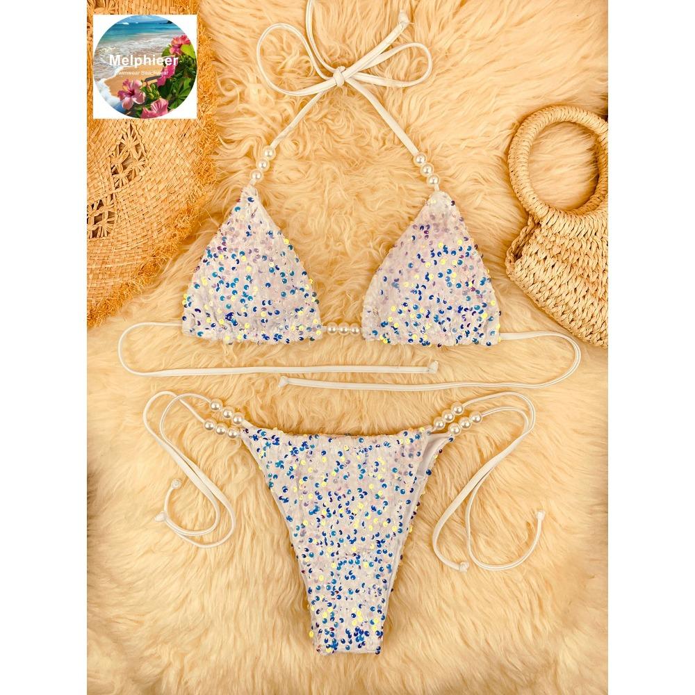 2pcs Luxe Swimwear Symphony Sequins Pearl Bikini Women Swimsuit Beach Fashion Brazilian Bather Bathing Suit Vacay 2026 L
2pcs Luxe Swimwear Symphony Sequins Pearl Bikini Women Swimsuit Beach Fashion Brazilian Bather Bathing Suit Vacay 2026 L
