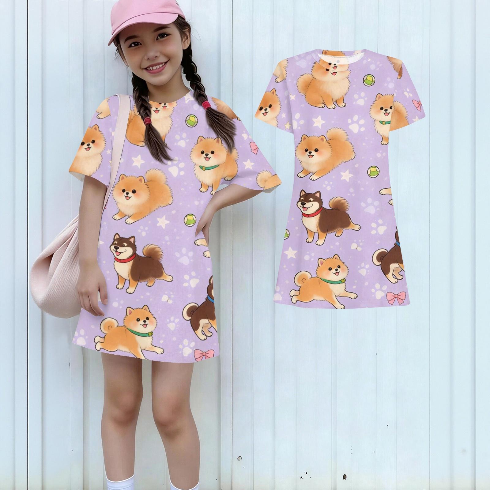 Girls Loose Fit Short Sleeve Dress Kids Round Neck Lightweight Summer Animal Print Casual Dress for Children 110 фиолетовый
Girls Loose Fit Short Sleeve Dress Kids Round Neck Lightweight Summer Animal Print Casual Dress for Children 110 фиолетовый