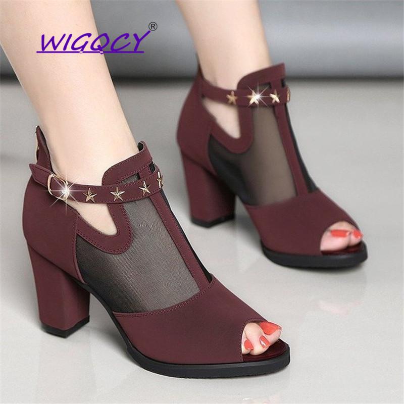 Breathable Mesh High heels sandals women New Summer shoes women Fashion Metal Decoration Square heel sandals Zipper female shoes
Breathable Mesh High heels sandals women New Summer shoes women Fashion Metal Decoration Square heel sandals Zipper female shoes