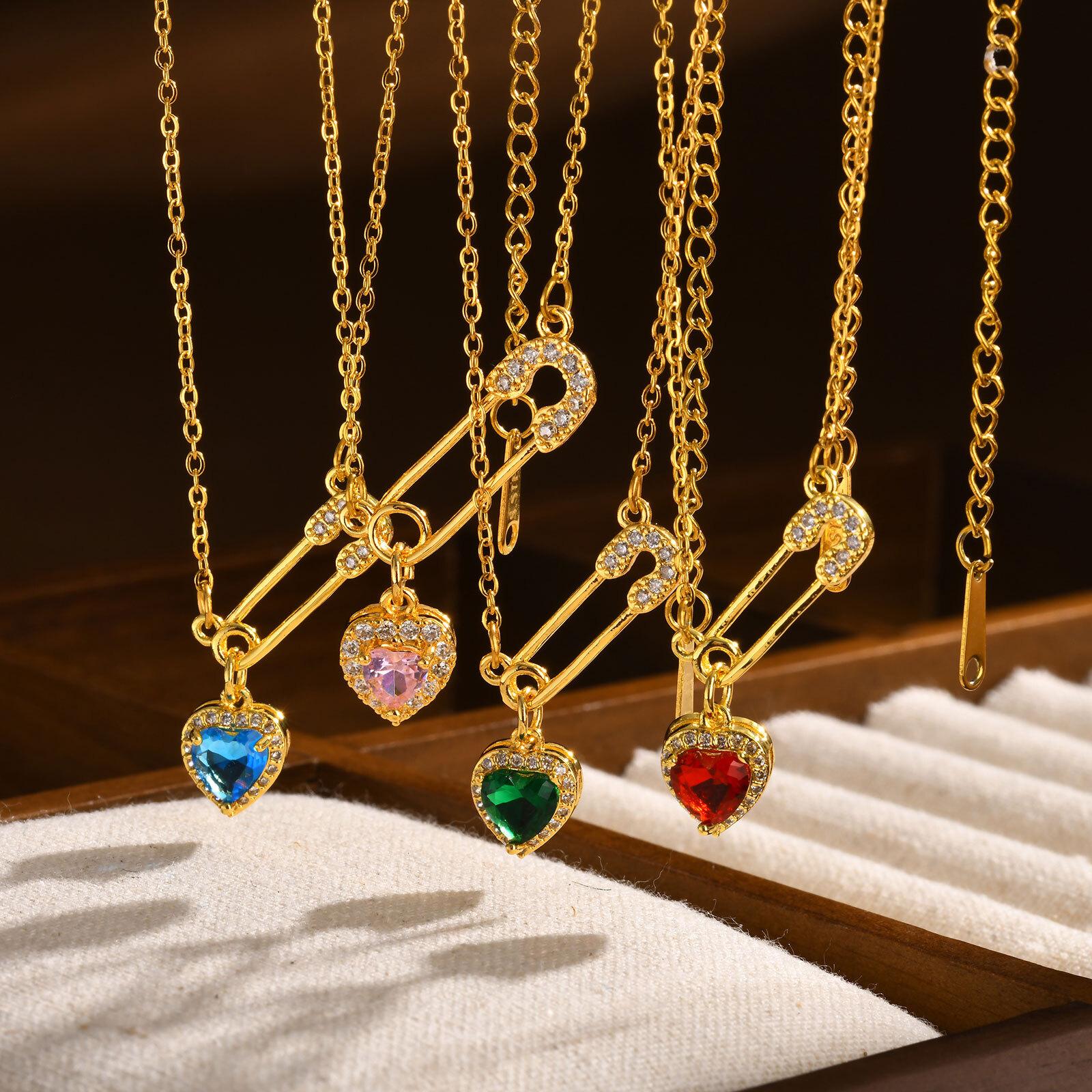 Vnox Safety Pin Pendant Necklaces, Women CZ Stone Heart Charm Necklaces Chokers, Adjustable O Cable Chain Collar Gift
Vnox Safety Pin Pendant Necklaces, Women CZ Stone Heart Charm Necklaces Chokers, Adjustable O Cable Chain Collar Gift