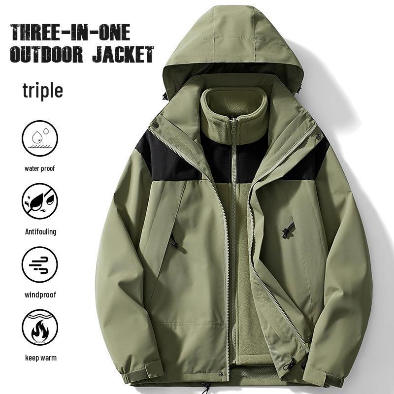 Unisex 3-in-1 Fleece-Lined Storm Jacket: Thickened, Windproof, Detachable Mountaineering Suit for Autumn and Winter. S
Unisex 3-in-1 Fleece-Lined Storm Jacket: Thickened, Windproof, Detachable Mountaineering Suit for Autumn and Winter. S