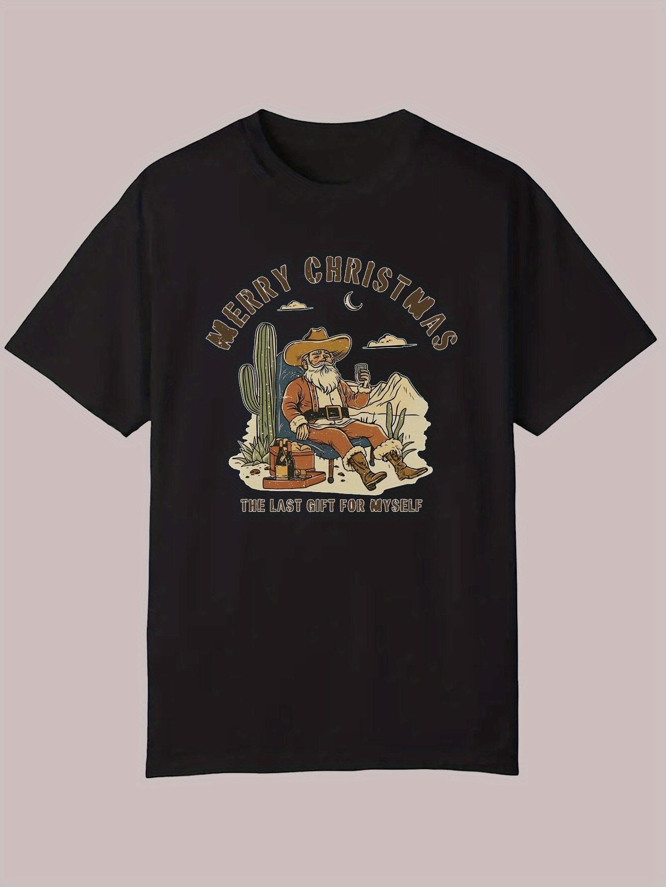 Black Santa Claus Western Christmas Graphic T-shirt - Lightweight Polyester Casual Round Neck Tee with Merry Christmas & The Last O Fut Design M
Black Santa Claus Western Christmas Graphic T-shirt - Lightweight Polyester Casual Round Neck Tee with Merry Christmas & The Last O Fut Design M