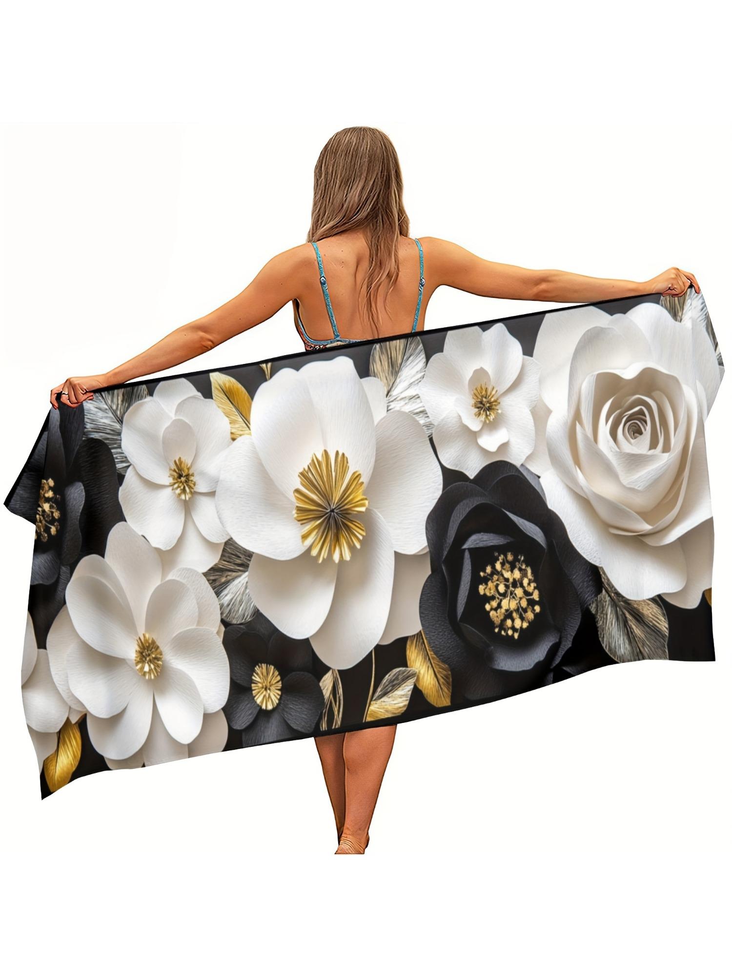 1pc Microfiber Floral Beach Towel - Elegant Black Camping Ideal Gift for Family Friends,Travel Accessory | Floral Pattern Towel W40*H60(CM)
1pc Microfiber Floral Beach Towel - Elegant Black Camping Ideal Gift for Family Friends,Travel Accessory | Floral Pattern Towel W40*H60(CM)