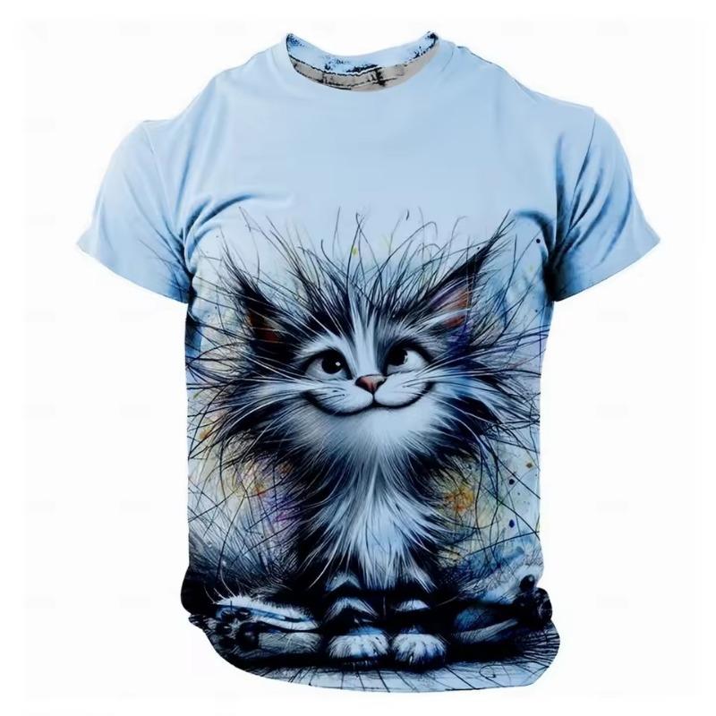 Мужские 3D футболки с забавным принтом кота, летние повседневные футболки с коротким рукавом и круглым вырезом, модный дышащий пуловер, уличная мужская одежда 6XL
Мужские 3D футболки с забавным принтом кота, летние повседневные футболки с коротким рукавом и круглым вырезом, модный дышащий пуловер, уличная мужская одежда 6XL