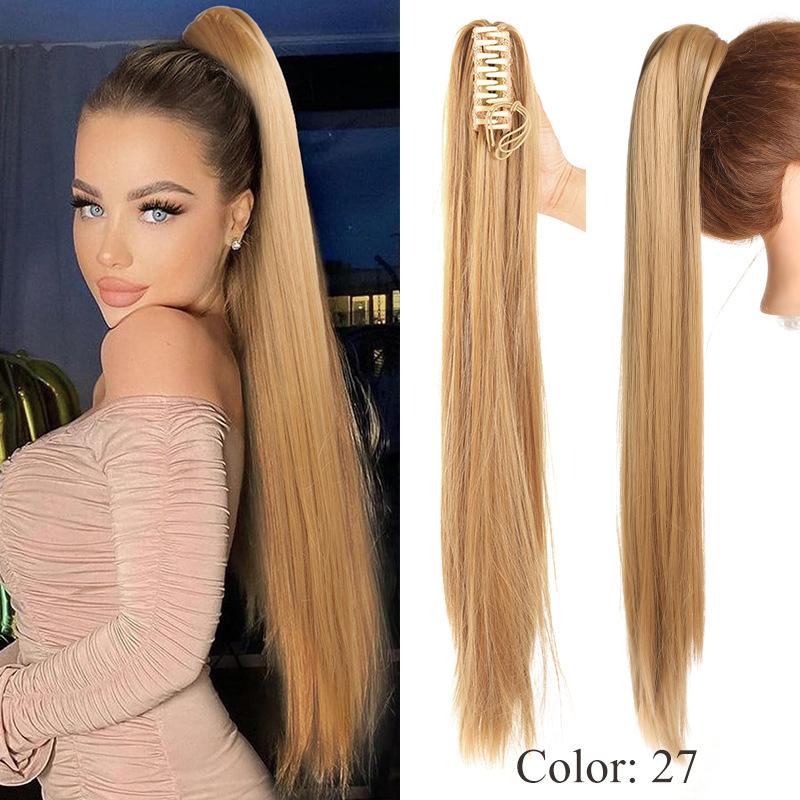 Длинный прямой женский парик с большим захватом, длинный прямой хвост, термостойкий парик из синтетического волокна, парик с конским хвостом, подходит для ежедневного использования
Длинный прямой женский парик с большим захватом, длинный прямой хвост, термостойкий парик из синтетического волокна, парик с конским хвостом, подходит для ежедневного использования