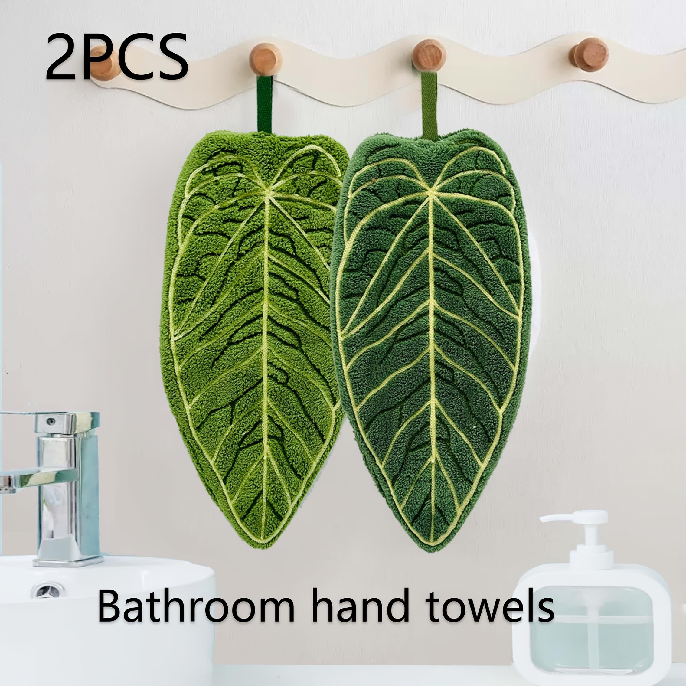 2Pcs Creative Leaf-Shaped Bathroom Hand Towels, Hangable Design, Absorbent Material, Finger Towels For Use In Bathrooms, Restaurants, And Kitchens 2PCS
2Pcs Creative Leaf-Shaped Bathroom Hand Towels, Hangable Design, Absorbent Material, Finger Towels For Use In Bathrooms, Restaurants, And Kitchens 2PCS