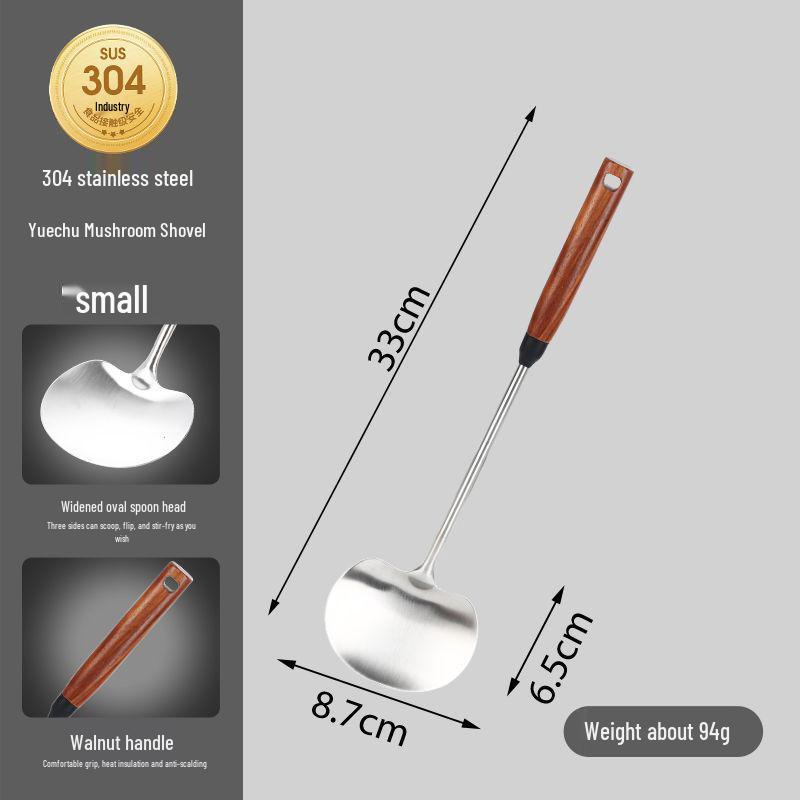 Stainless Steel Mushroom Shovel with Wood Handle - High Heat, Non-slip Stir-fry Spatula for Kitchen Cooking
Stainless Steel Mushroom Shovel with Wood Handle - High Heat, Non-slip Stir-fry Spatula for Kitchen Cooking