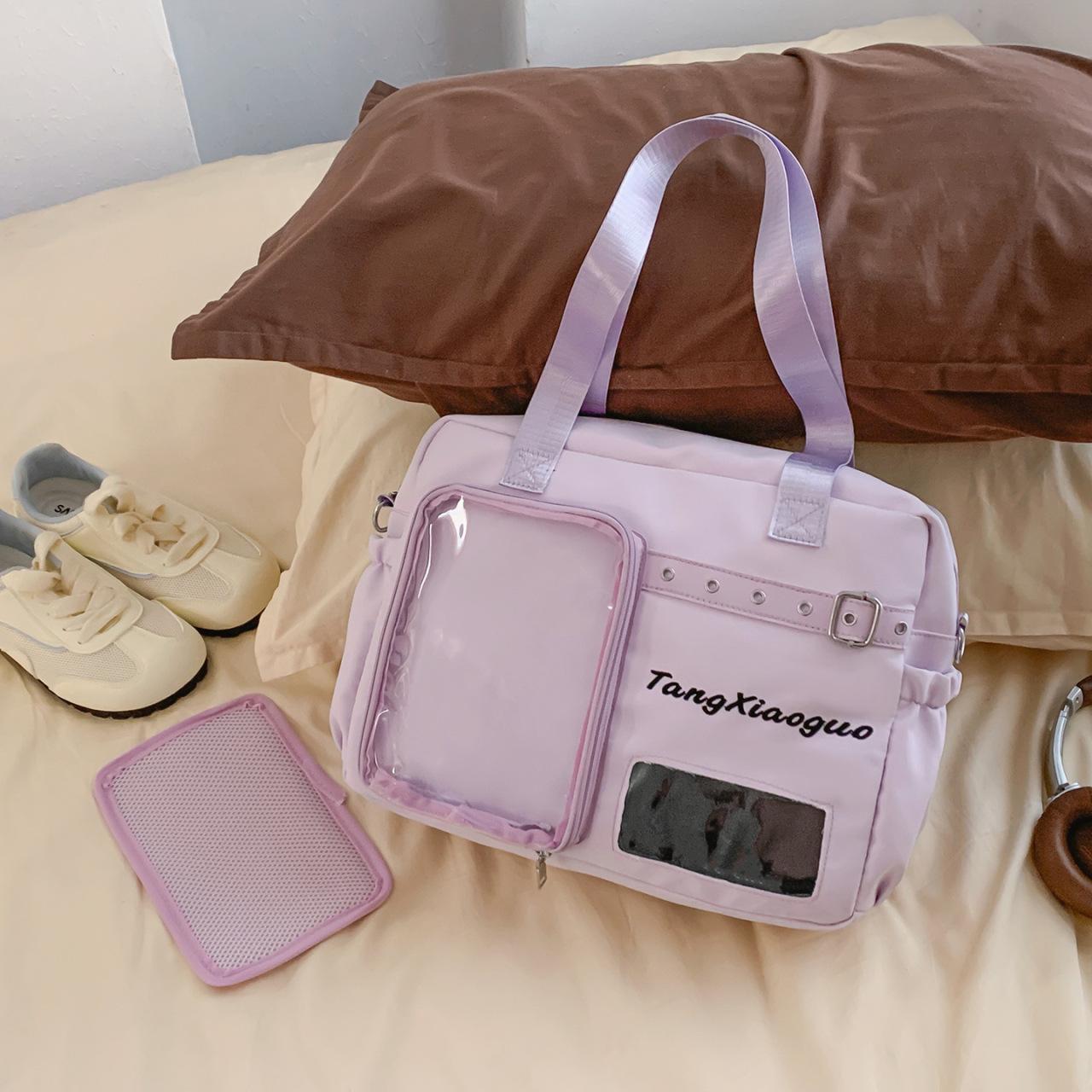 Transparent pain bag women s shoulder bag design sense niche high value messenger bag female students class tutoring bag backpack фіолетовий
Transparent pain bag women s shoulder bag design sense niche high value messenger bag female students class tutoring bag backpack фіолетовий