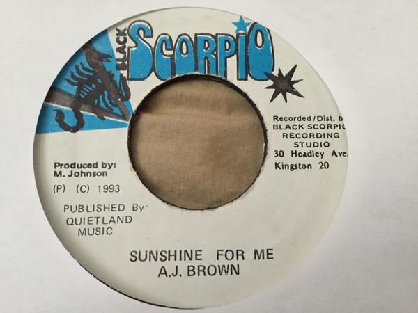 7inch Record A. J. BROWN Sunshine For Me NONE Black Scorpio 1993 Jamaica Reggae Ska Dub Used
7inch Record A. J. BROWN Sunshine For Me NONE Black Scorpio 1993 Jamaica Reggae Ska Dub Used