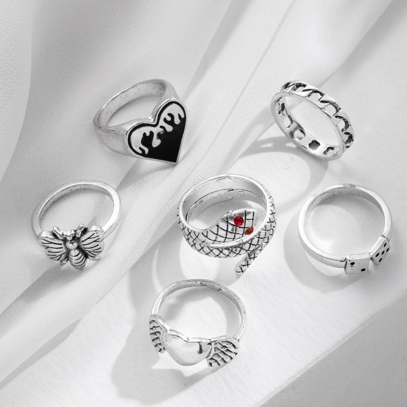 Элегантное и универсальное модное ретро-кольцо «Змея Любовь», комплект из 6 предметов, простое кольцо в форме змеи, популярные женские украшения
Элегантное и универсальное модное ретро-кольцо «Змея Любовь», комплект из 6 предметов, простое кольцо в форме змеи, популярные женские украшения