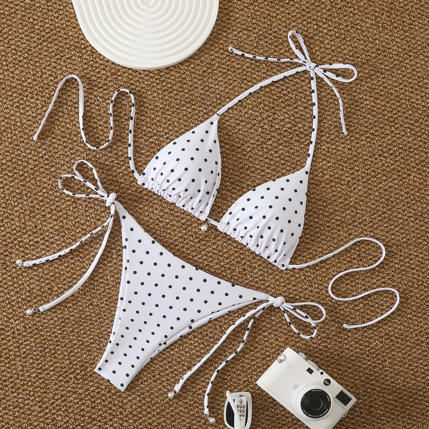 European Polka Dot Lace-up Bikini with Pearl Pendant (2026 Edition) Medium белый
European Polka Dot Lace-up Bikini with Pearl Pendant (2026 Edition) Medium белый