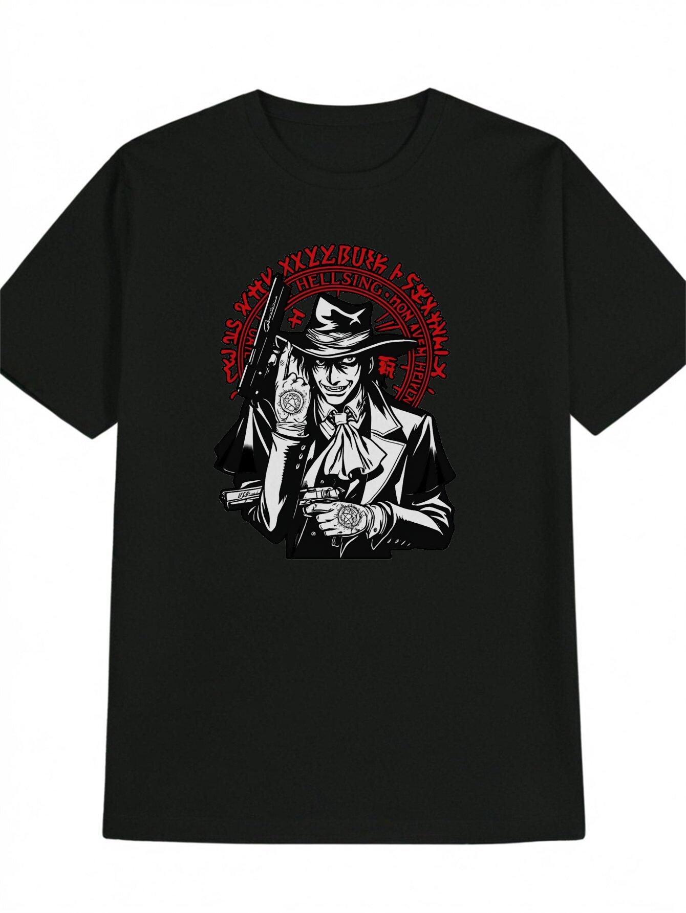 Casual Crew Neck T-shirt with Vintage Detective Print S
Casual Crew Neck T-shirt with Vintage Detective Print S