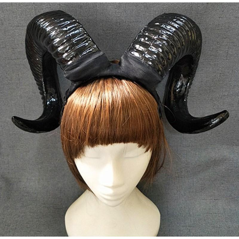 Black Super Cool Croissant Headband Halloween KC Sheep Corner Gothic Photo Studio Photography Loli
Black Super Cool Croissant Headband Halloween KC Sheep Corner Gothic Photo Studio Photography Loli