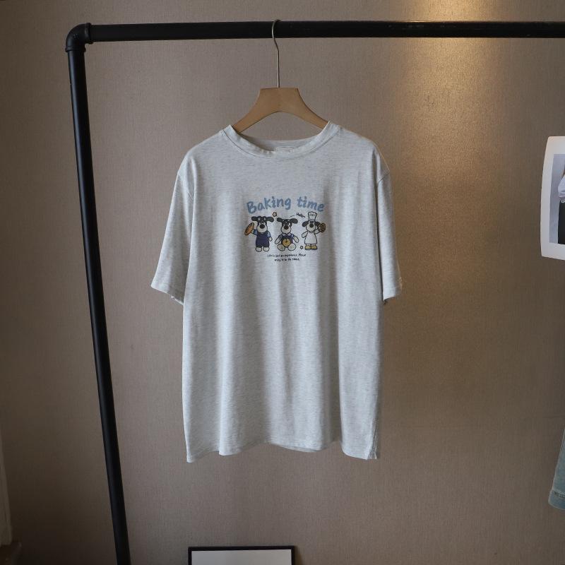 Bi Zheng 2025 Летняя женская футболка в корейском стиле, свободная, с коротким рукавом, с мультяшным принтом One Size серый/кремовый
Bi Zheng 2025 Летняя женская футболка в корейском стиле, свободная, с коротким рукавом, с мультяшным принтом One Size серый/кремовый