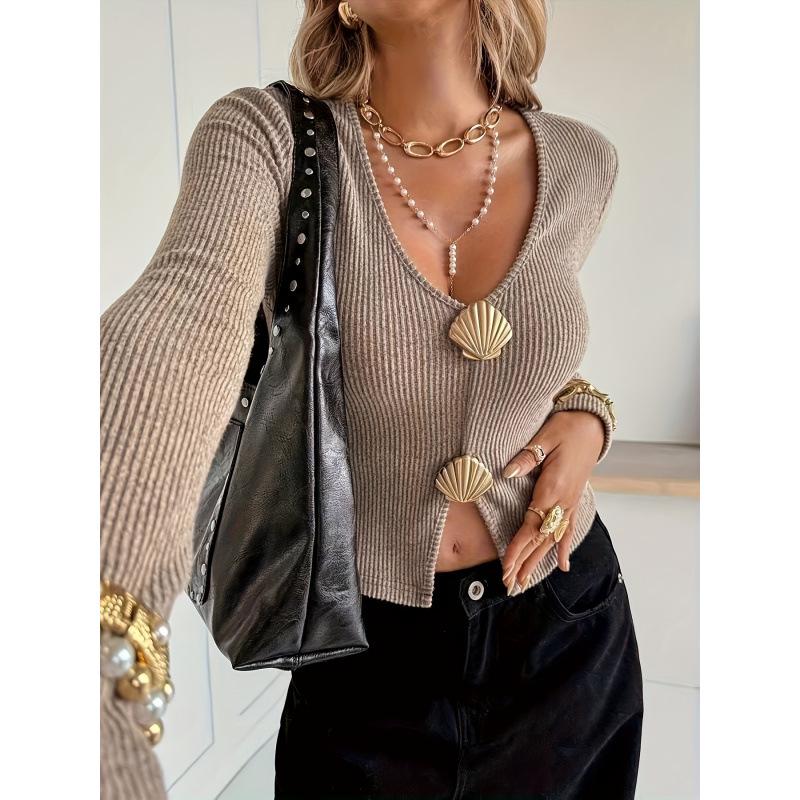 Women s Autumn/Winter Slim Fit T-shirt with Shell Detail M хаки
Women s Autumn/Winter Slim Fit T-shirt with Shell Detail M хаки