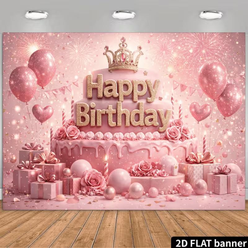 2D Pink Glitter Birthday Photography Background with Balloons & Gifts 47.2x31.5inch/120*80cm
2D Pink Glitter Birthday Photography Background with Balloons & Gifts 47.2x31.5inch/120*80cm