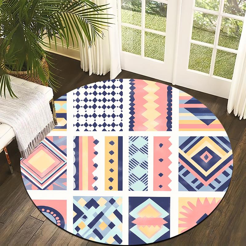 Geometric Bohemian style Flannel-printed round floor mats are slip-resistant Suitable living room bedroom terrace garden carpets 60cm
Geometric Bohemian style Flannel-printed round floor mats are slip-resistant Suitable living room bedroom terrace garden carpets 60cm