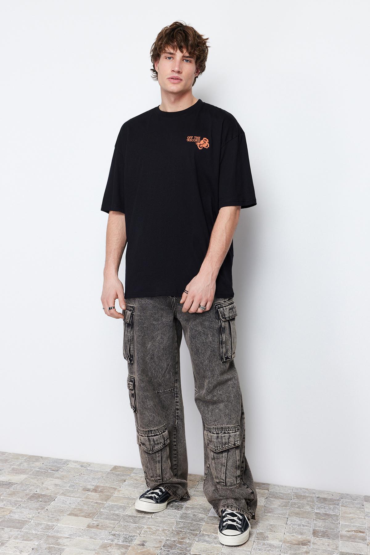 Men s Fashion New T-Shirt Black Oversize Wide Cut Floral Printed Short Sleeve 100% Cotton T-Shirt S экрю
Men s Fashion New T-Shirt Black Oversize Wide Cut Floral Printed Short Sleeve 100% Cotton T-Shirt S экрю