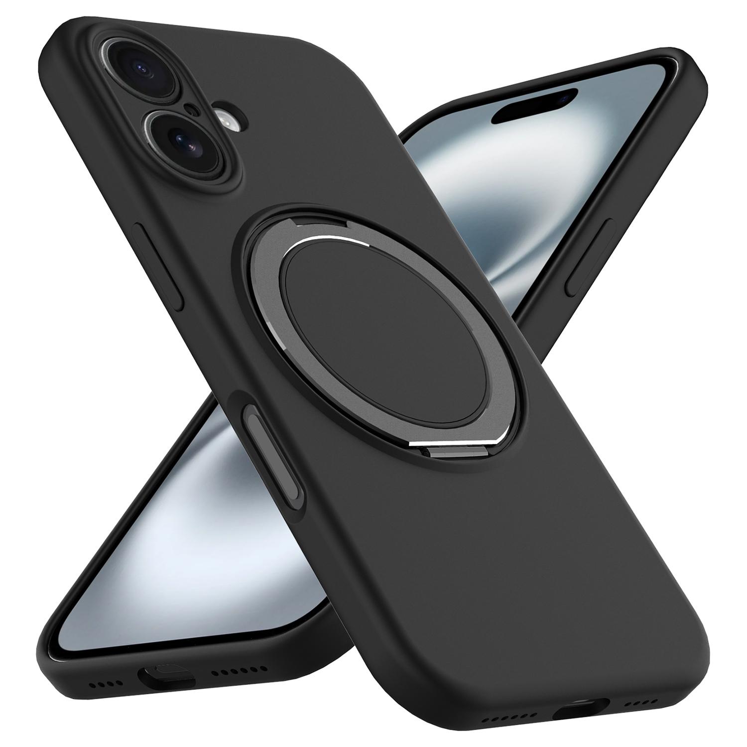 For iPhone 16 Case Compatible with MagSafe Rotating Metal Kickstand PC+Silicone Phone Cover Black
For iPhone 16 Case Compatible with MagSafe Rotating Metal Kickstand PC+Silicone Phone Cover Black