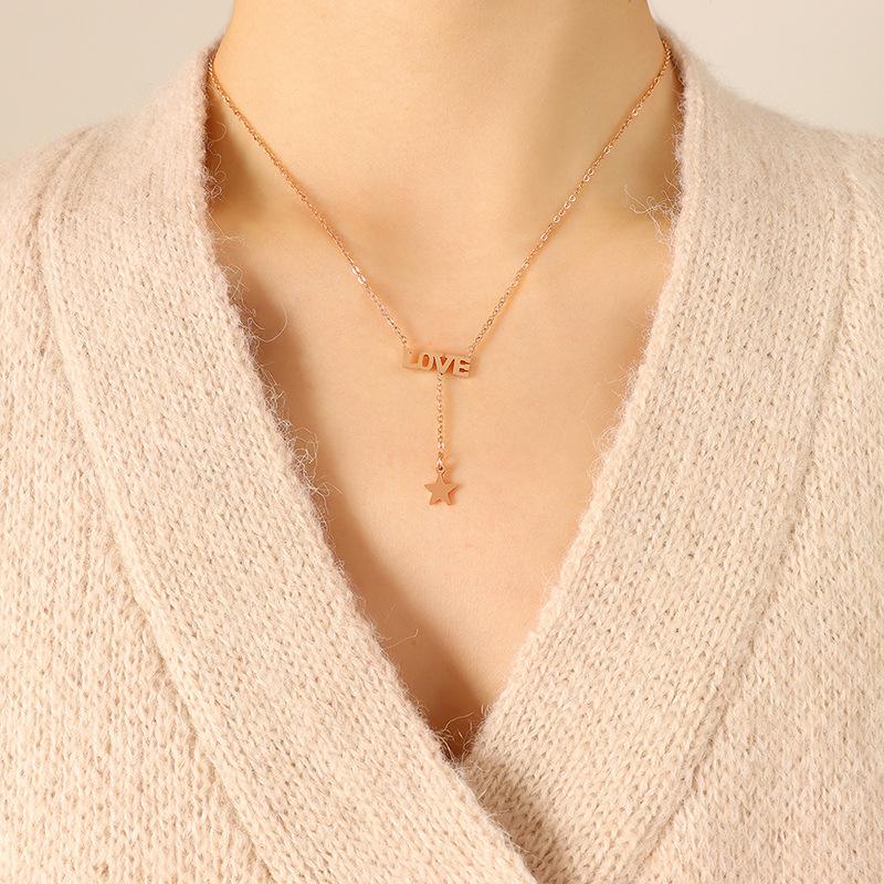 Год Тигра Сексуальная Любовь Пентаграмма Ключица Ожерелье Нержавеющая сталь Покрытие Трехслойная Настоящее Золото Цепочка Ювелирные Изделия P359
Год Тигра Сексуальная Любовь Пентаграмма Ключица Ожерелье Нержавеющая сталь Покрытие Трехслойная Настоящее Золото Цепочка Ювелирные Изделия P359