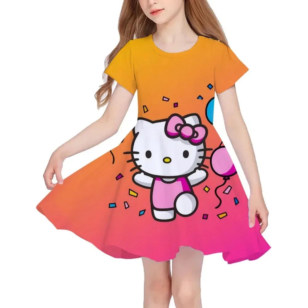 Sanrio New Summer Girls Dress Fashion Cartoon Cute Cinnamoroll Hello Kitty 3D Printing Dress Kid Short Sleeve Princess Clothing 100
Sanrio New Summer Girls Dress Fashion Cartoon Cute Cinnamoroll Hello Kitty 3D Printing Dress Kid Short Sleeve Princess Clothing 100