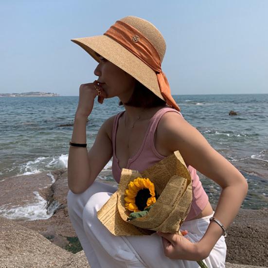 Лента с бантом, декор, шляпа от солнца, круглый купол, складная тонкая анти-УФ-лучевая женская соломенная солнцезащитная шляпа с большими полями 
Лента с бантом, декор, шляпа от солнца, круглый купол, складная тонкая анти-УФ-лучевая женская соломенная солнцезащитная шляпа с большими полями