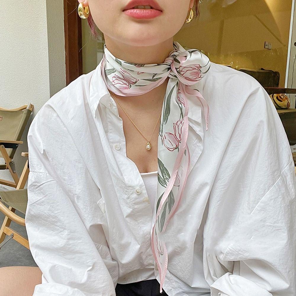 Neck Tie Sunscreen French Tulip Hair Ribbon Hair Band Triangle Silk Scarf Female Printed Scarf B
Neck Tie Sunscreen French Tulip Hair Ribbon Hair Band Triangle Silk Scarf Female Printed Scarf B