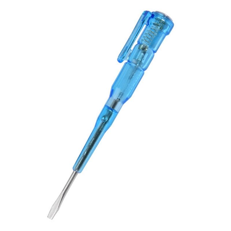 Blue Clear Flathead Voltage Tester Pen Measure 100-500V With Auto Test Function For Electricians Polarity Detection 1
Blue Clear Flathead Voltage Tester Pen Measure 100-500V With Auto Test Function For Electricians Polarity Detection 1