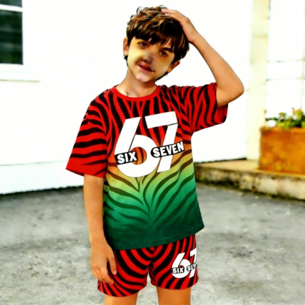 Kids Clothing Top 67 Gradient Zebra Color Printed Kids T-shirt and Shorts 2 Piece Set Summer Casual Outfit for Boy s and Girl s 100
Kids Clothing Top 67 Gradient Zebra Color Printed Kids T-shirt and Shorts 2 Piece Set Summer Casual Outfit for Boy s and Girl s 100