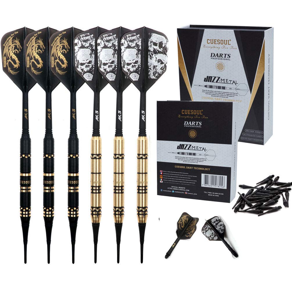 Black Scorpion CUESOUL Tip Darts Set 19 6pcs AK5 Plastic Integrated Flights and 36pcs Plastic Tips for Electronic Dartboards Jazz-Soft Grams,
Black Scorpion CUESOUL Tip Darts Set 19 6pcs AK5 Plastic Integrated Flights and 36pcs Plastic Tips for Electronic Dartboards Jazz-Soft Grams,