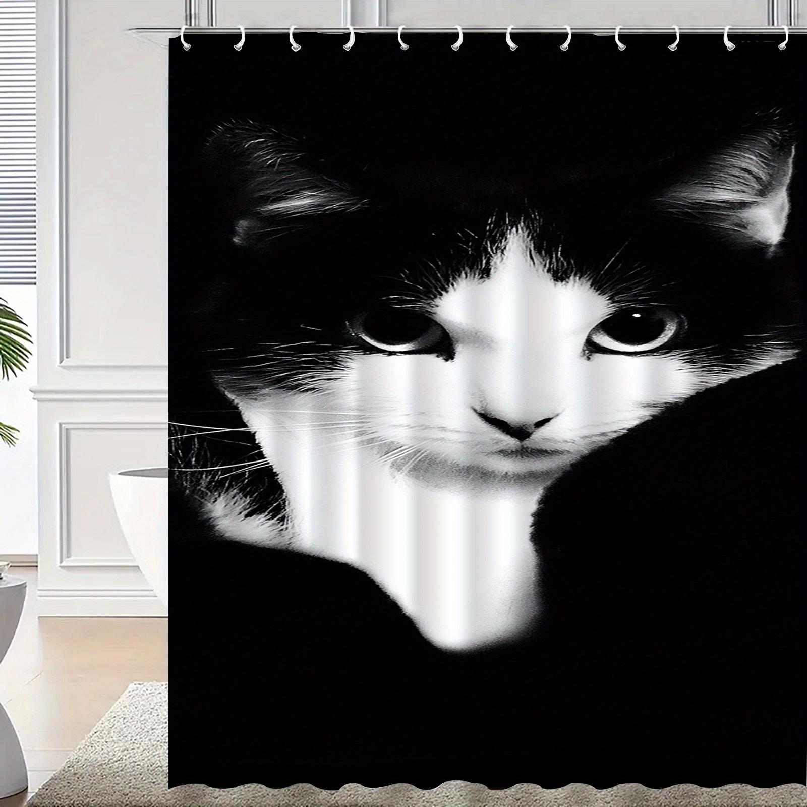 Black White Cat Shower Curtain Close Up Portrait Print Bathroom Decor Waterproof Curtains Pet Lover Home Style W60H190(CM)-1 Pcs
Black White Cat Shower Curtain Close Up Portrait Print Bathroom Decor Waterproof Curtains Pet Lover Home Style W60H190(CM)-1 Pcs
