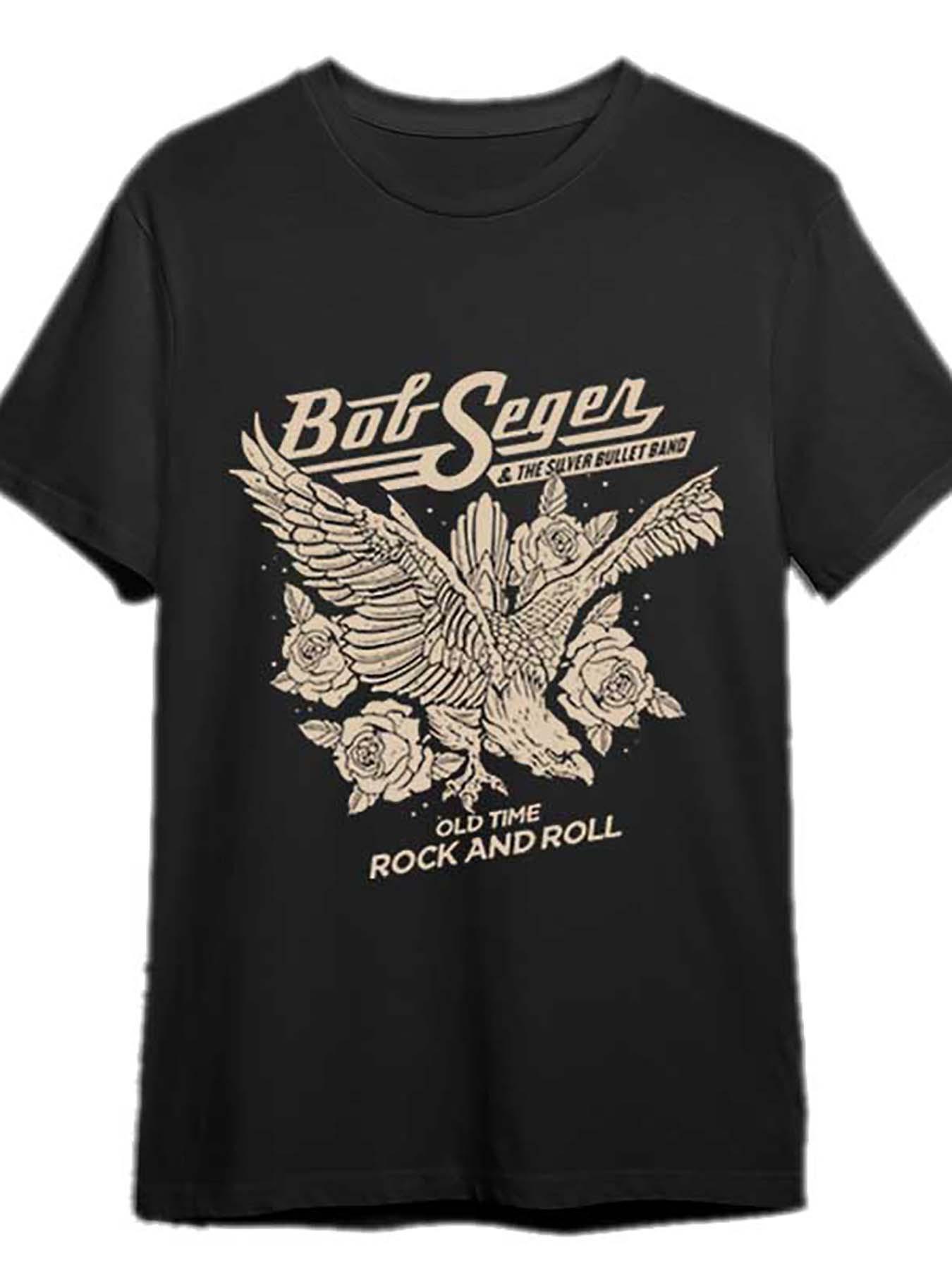 Bob Seger & The Silver Bullet Band Graphic T-shirt - Vintage Rock Design with Eagle & Roses XL
Bob Seger & The Silver Bullet Band Graphic T-shirt - Vintage Rock Design with Eagle & Roses XL