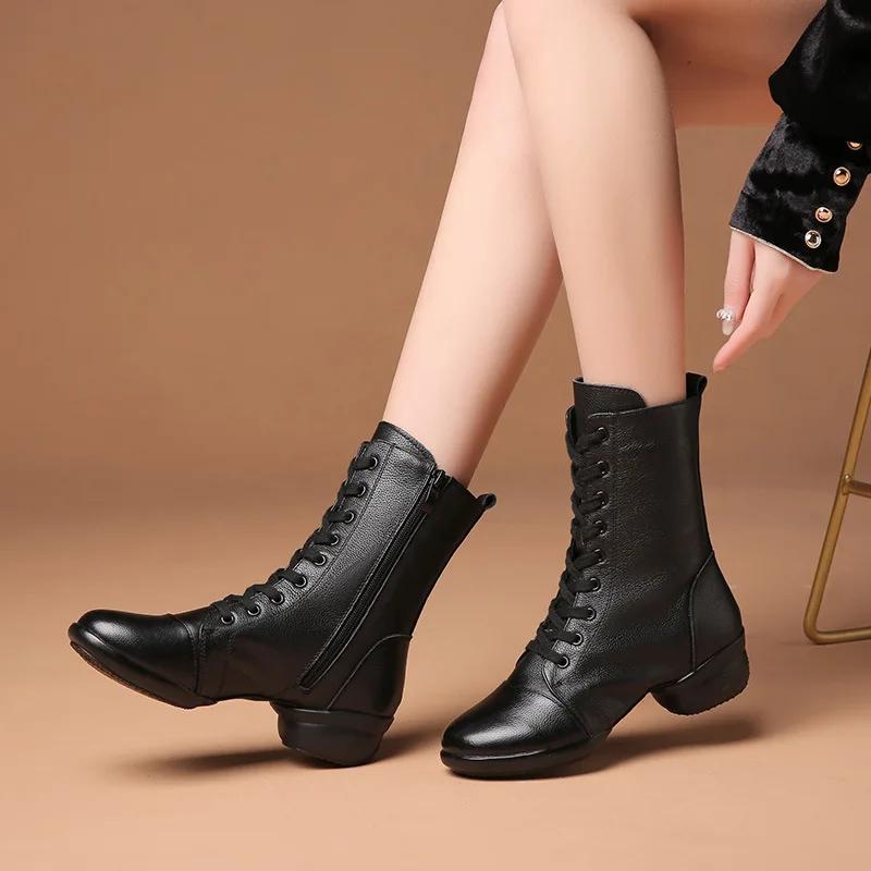 Genuine Leather Sports Boots Latin Dance Shoes Soft Soled Women Middle Heel Woman Ballet Shoe Social Sailor Girls Square 34
Genuine Leather Sports Boots Latin Dance Shoes Soft Soled Women Middle Heel Woman Ballet Shoe Social Sailor Girls Square 34