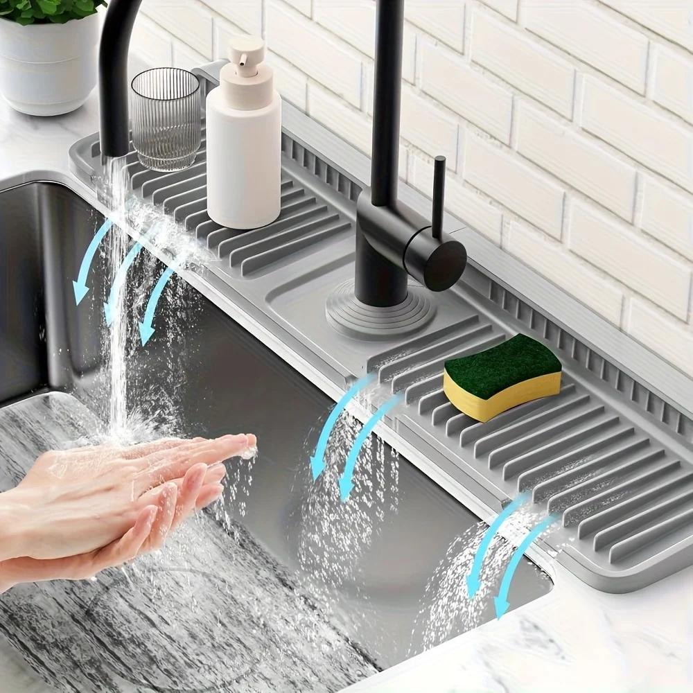 Kitchen Sink Splash Guard with 7° Slope Design,Quick Drain, Snap-On Fixation,Splash Catcher for Kitchen & Bathroom Countertops сірий
Kitchen Sink Splash Guard with 7° Slope Design,Quick Drain, Snap-On Fixation,Splash Catcher for Kitchen & Bathroom Countertops сірий