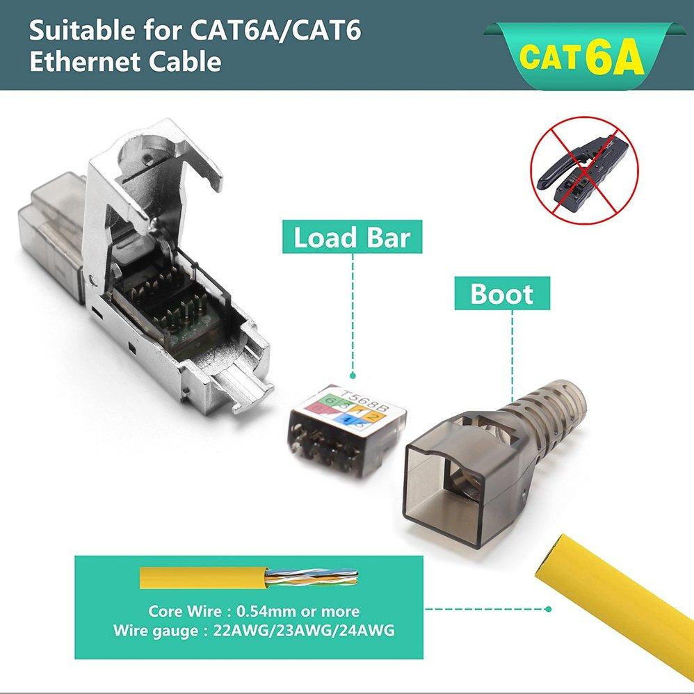 Разъемы Rj45 Cat6A Без инструментов Многоразовые разъемы Ethernet для терминации Быстрая установка в полевых условиях Интернет-штекер
Разъемы Rj45 Cat6A Без инструментов Многоразовые разъемы Ethernet для терминации Быстрая установка в полевых условиях Интернет-штекер