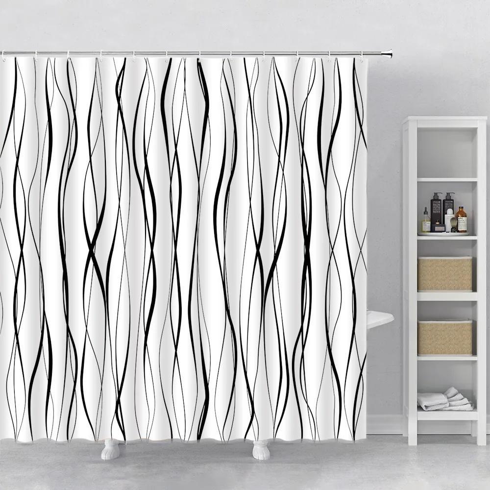 Геометрическая волнистая линия Шторка для душа Современный минималистичный домашний декор Полиэстеровая ткань Занавеска для ванны Машинная стирка Крючок для ванной комнаты 120x180cm-47x70in
Геометрическая волнистая линия Шторка для душа Современный минималистичный домашний декор Полиэстеровая ткань Занавеска для ванны Машинная стирка Крючок для ванной комнаты 120x180cm-47x70in