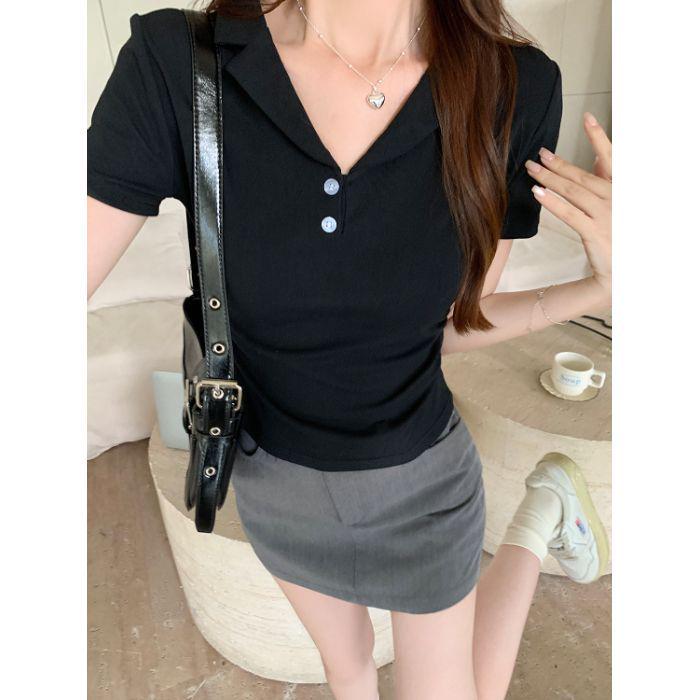 Женская облегающая рубашка поло с присборенной талией и отложным воротником M чёрный
Женская облегающая рубашка поло с присборенной талией и отложным воротником M чёрный