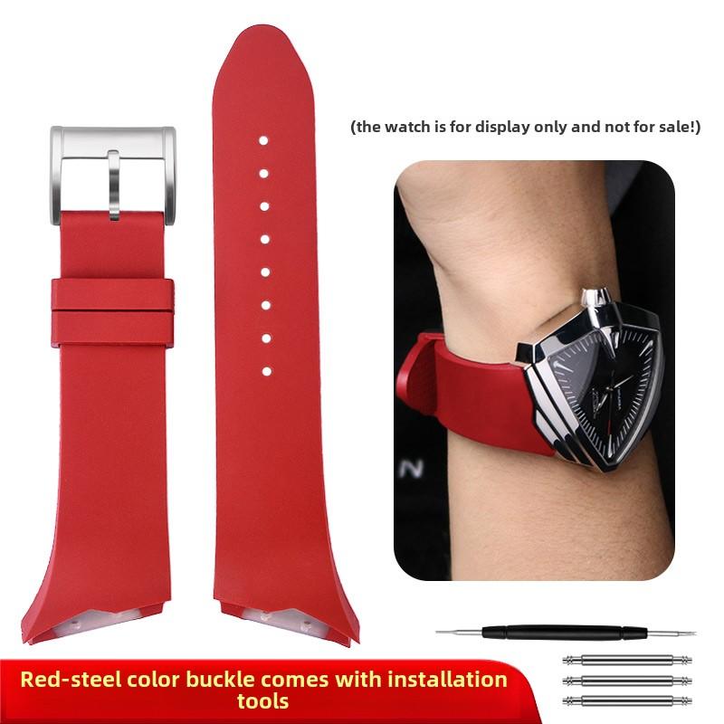 25mm Black Red rubber watch strap For Hamilton Ventura H246150 H246550 H246250 inclined interface men s soft silicone watch band 25mm width
25mm Black Red rubber watch strap For Hamilton Ventura H246150 H246550 H246250 inclined interface men s soft silicone watch band 25mm width