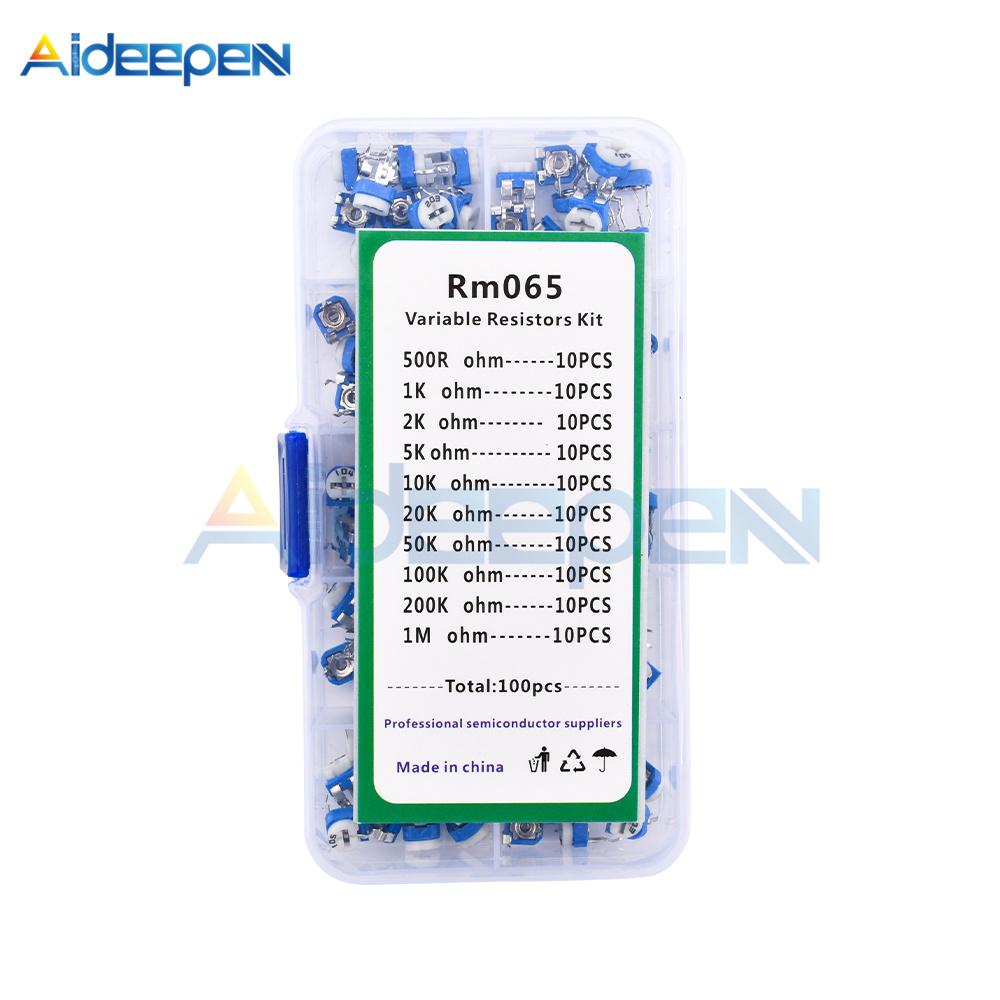 150pcs/set RM065 Potentiometer Variable Resistors Kit 100 Ohm-1M Ohm Trimmer Potentiometer 10/15 Values Adjustable Resistors Set
150pcs/set RM065 Potentiometer Variable Resistors Kit 100 Ohm-1M Ohm Trimmer Potentiometer 10/15 Values Adjustable Resistors Set