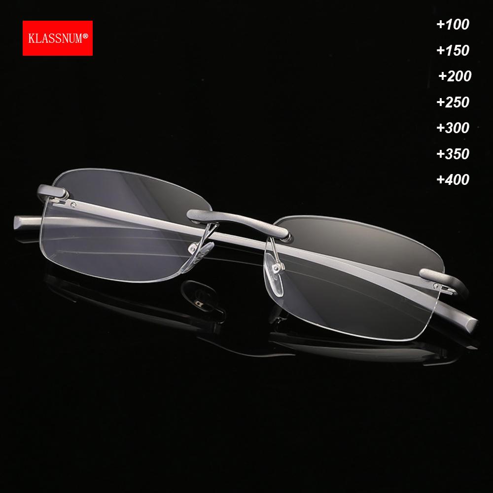KLASSNUM Plus Reading Glasses Men Rimless Alloy Frame Luxury Presbyopic Glasses Magnifing Presbyopia Clear Glasses +1.0 1.5 4.0 +150
KLASSNUM Plus Reading Glasses Men Rimless Alloy Frame Luxury Presbyopic Glasses Magnifing Presbyopia Clear Glasses +1.0 1.5 4.0 +150