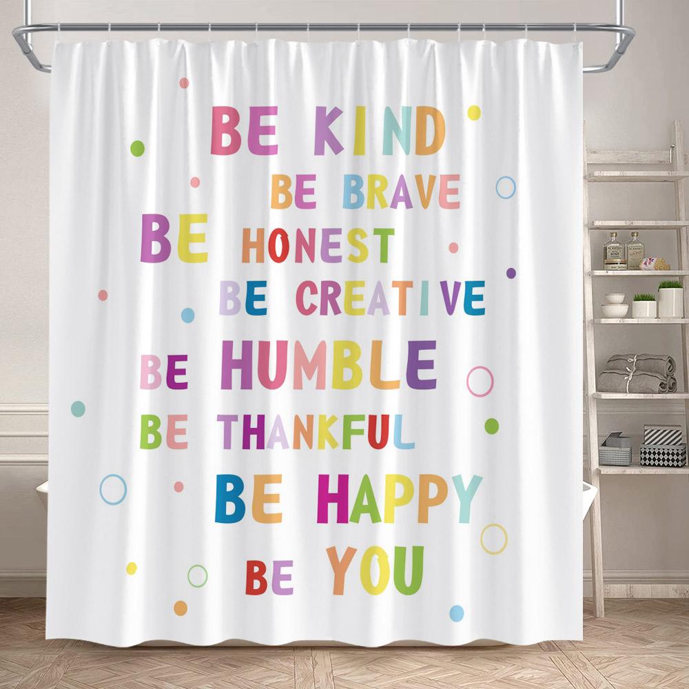 Inspirational Aphorisms Shower Curtains Colourful Text Modern Minimalist White Bath Curtain Polyester Fabric Bathroom Decor Set W60H190(CM)-1 Pcs
Inspirational Aphorisms Shower Curtains Colourful Text Modern Minimalist White Bath Curtain Polyester Fabric Bathroom Decor Set W60H190(CM)-1 Pcs