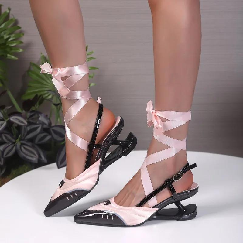 Fashion Spliced Shallow Fork Lace-up Wrapped Head Back Empty Sandals Women s Summer Pointed Toe Non-Slip High Heels 35 розовый
Fashion Spliced Shallow Fork Lace-up Wrapped Head Back Empty Sandals Women s Summer Pointed Toe Non-Slip High Heels 35 розовый